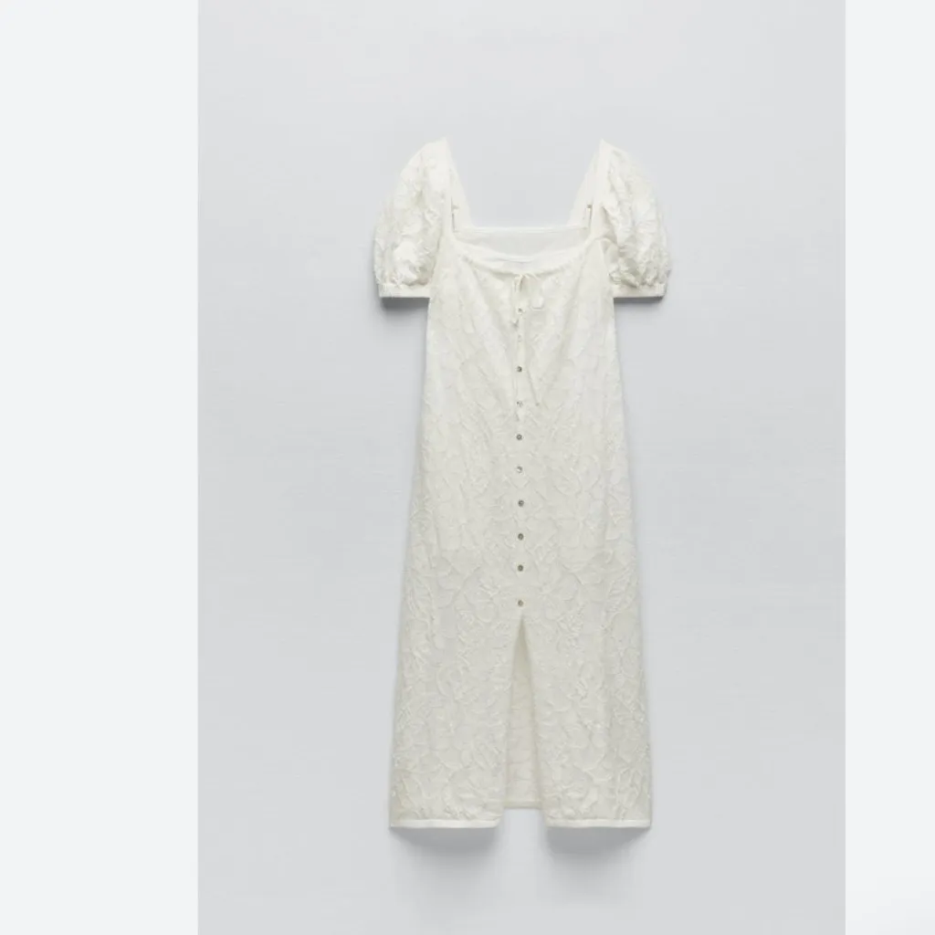 NWOT ZARA JACQUARD KNIT DRESS Romantic Y2K Lace Cottage Core Bloggers Fav - Image 6