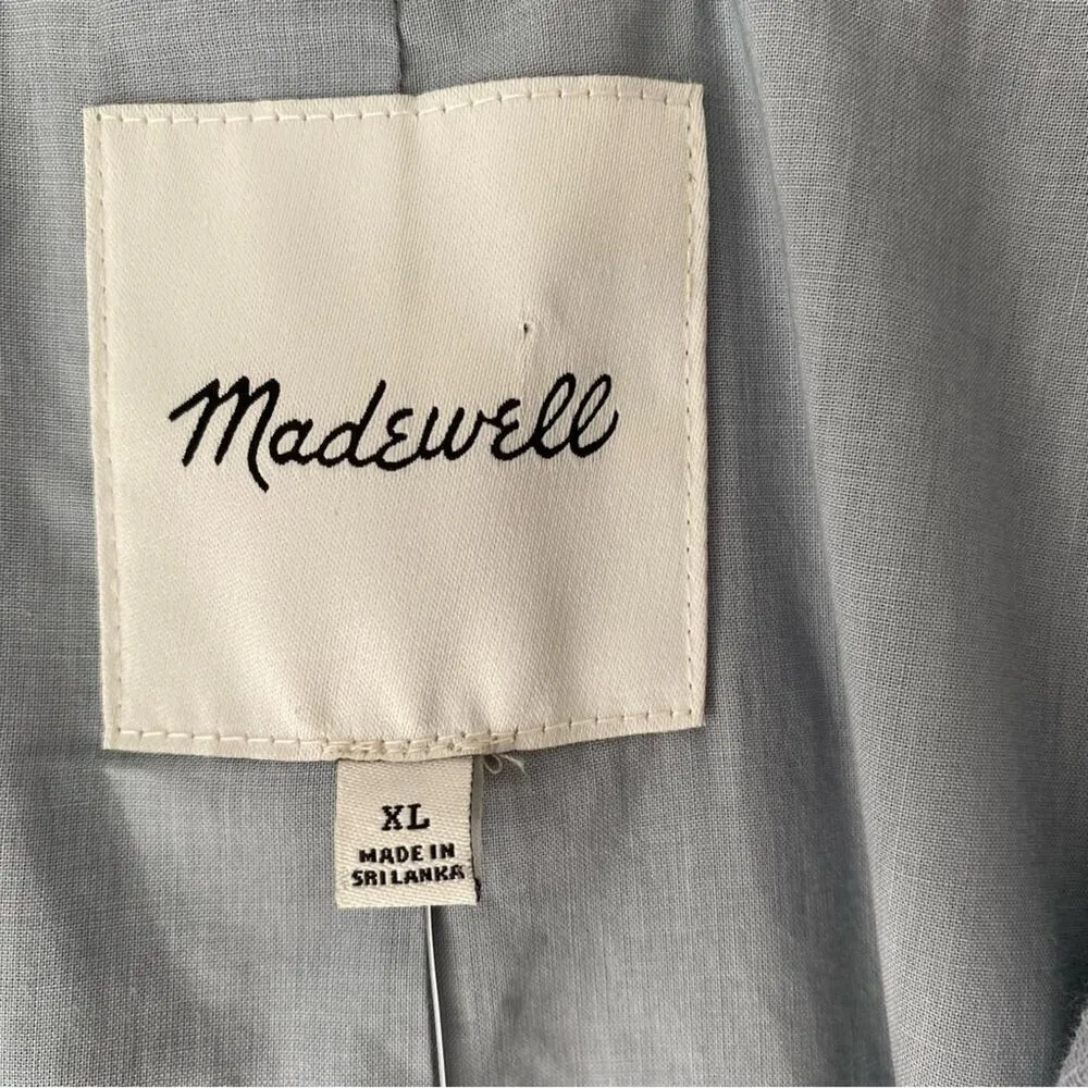 Madewell NWTs Larsen Relaxed Blue Blazer Linen Cotton size XL Boyfriend - Image 11
