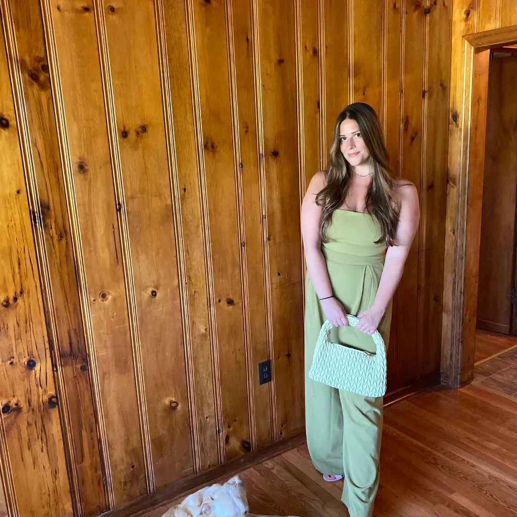 Pretty Lavish Bandeau Jumpsuit (size 10) Green - Image 3