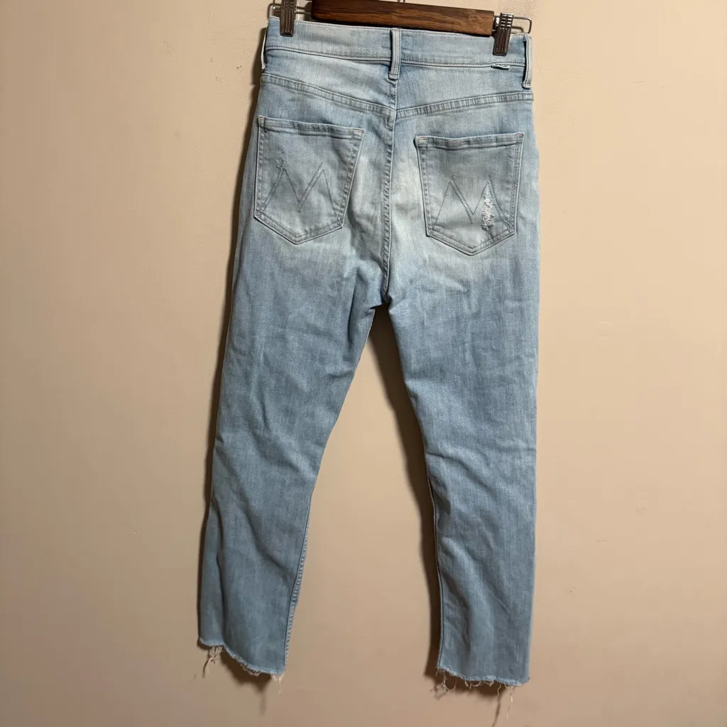 MOTHER HIGH Waisted Rider Ankle Fray Island After Hours Jean - Image 6