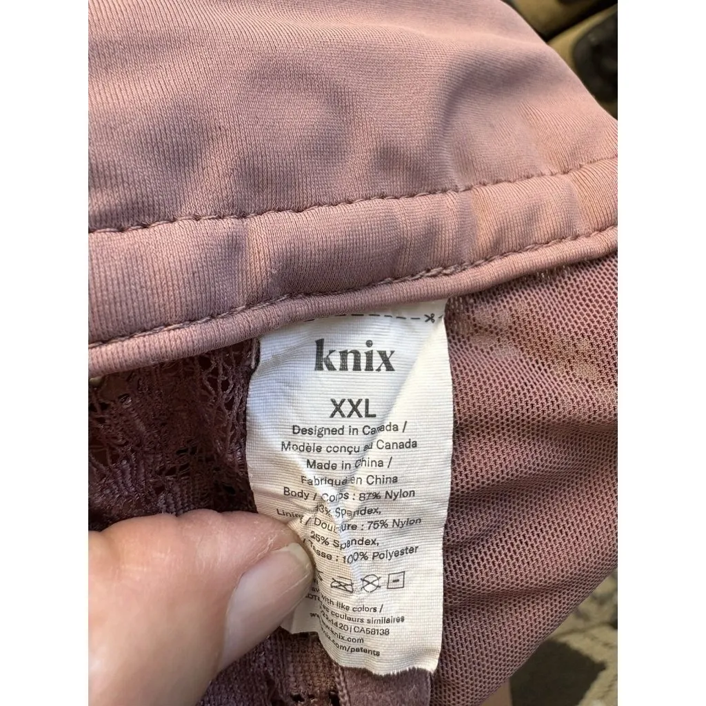 Knix Womens Wireless Lace Bustier XXL Vintage Plum Bralette Lightweight Hook Eye Pink Size undefined - Image 4