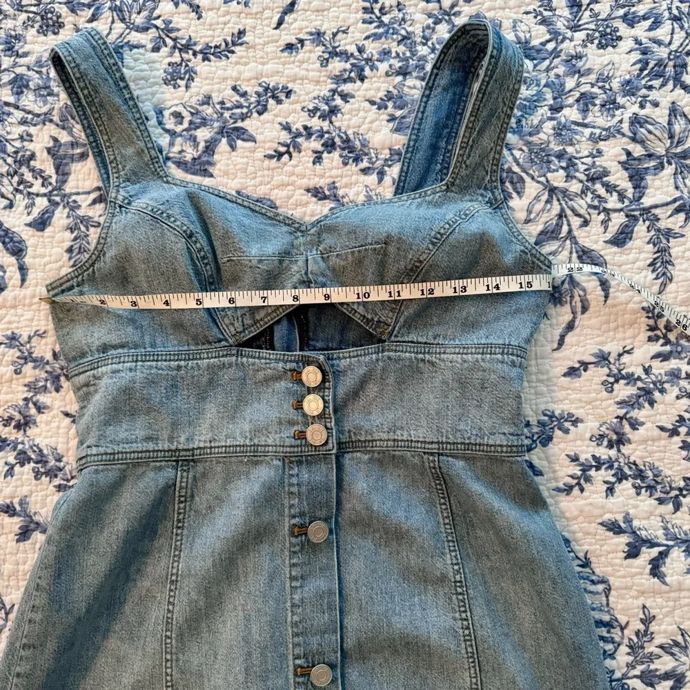 La Vie Rebecca Taylor Drapey Denim Cut-Out Dress in Forget Me Not - Image 9