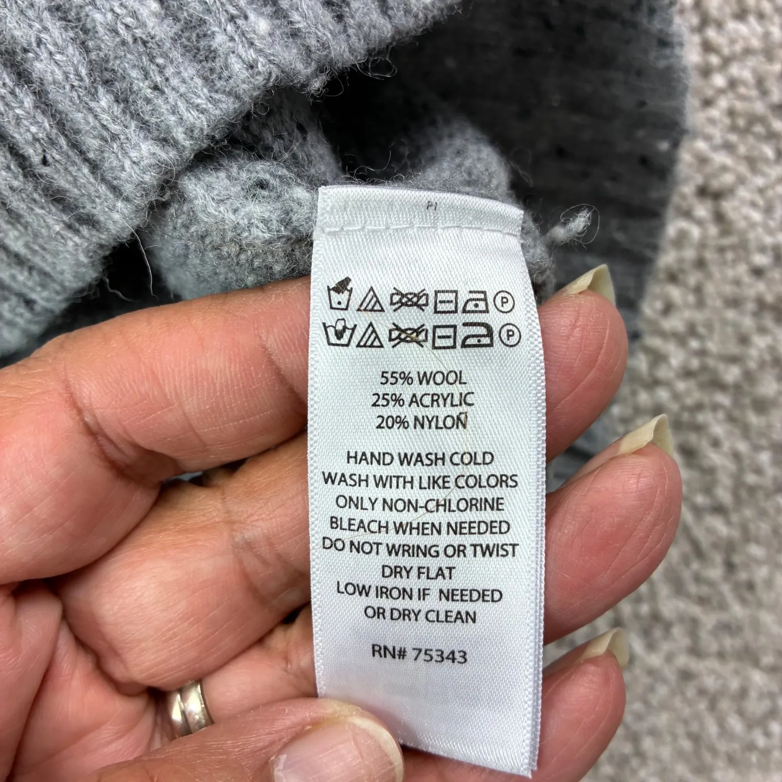 C&C California Womens Large Wool Gray Knit Turtleneck Sweater Casual‎ Stretch - Image 7