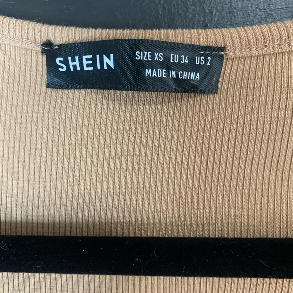 Ribbed crop top. Long sleeve. Light brown. Casual. Dressy. Women’s. Size xs. - Image 2