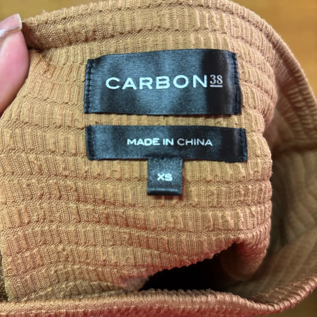 Carbon38 High Rise 7/8 Jacquard Outdoor Preppy Yoga Gym Leggings Brown Sugar XS Tan - Image 8