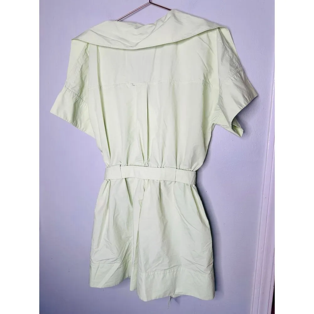 3.1 PHILLIP LIM Yellow Mint Split Neck Utility Belted Romper Size 8 - Image 11