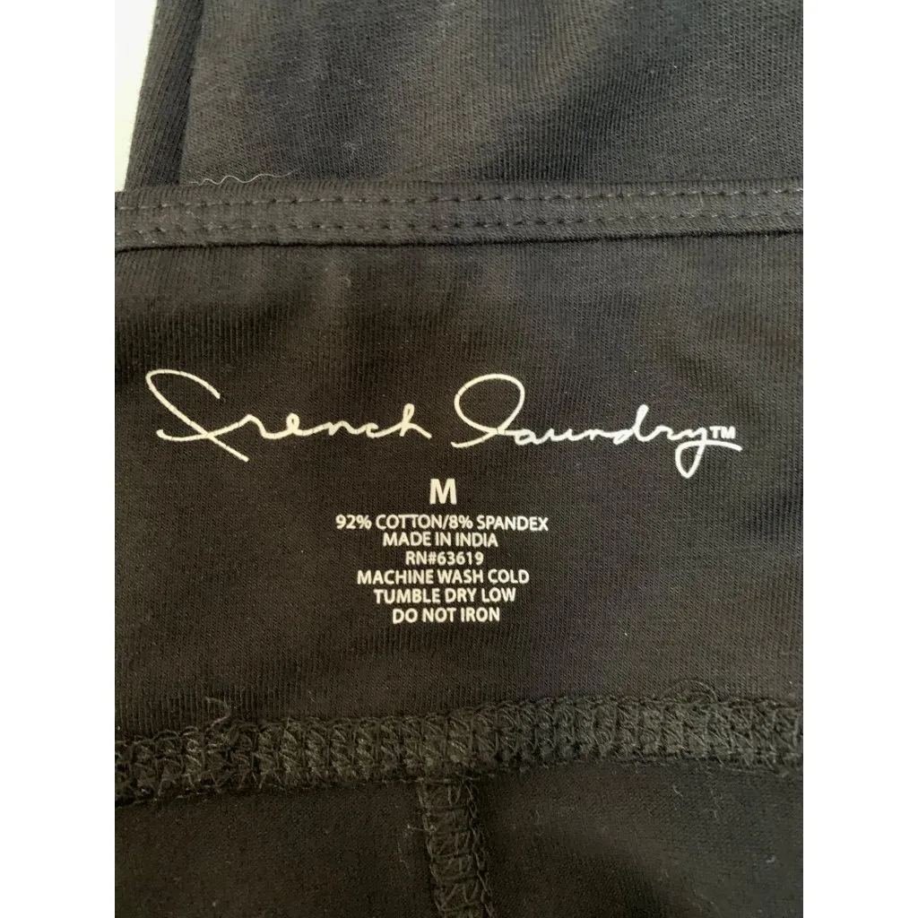 French Laundry Womens Black Leggings With Pink & Red Cut-Out Detail Cotton/Spand - Image 5