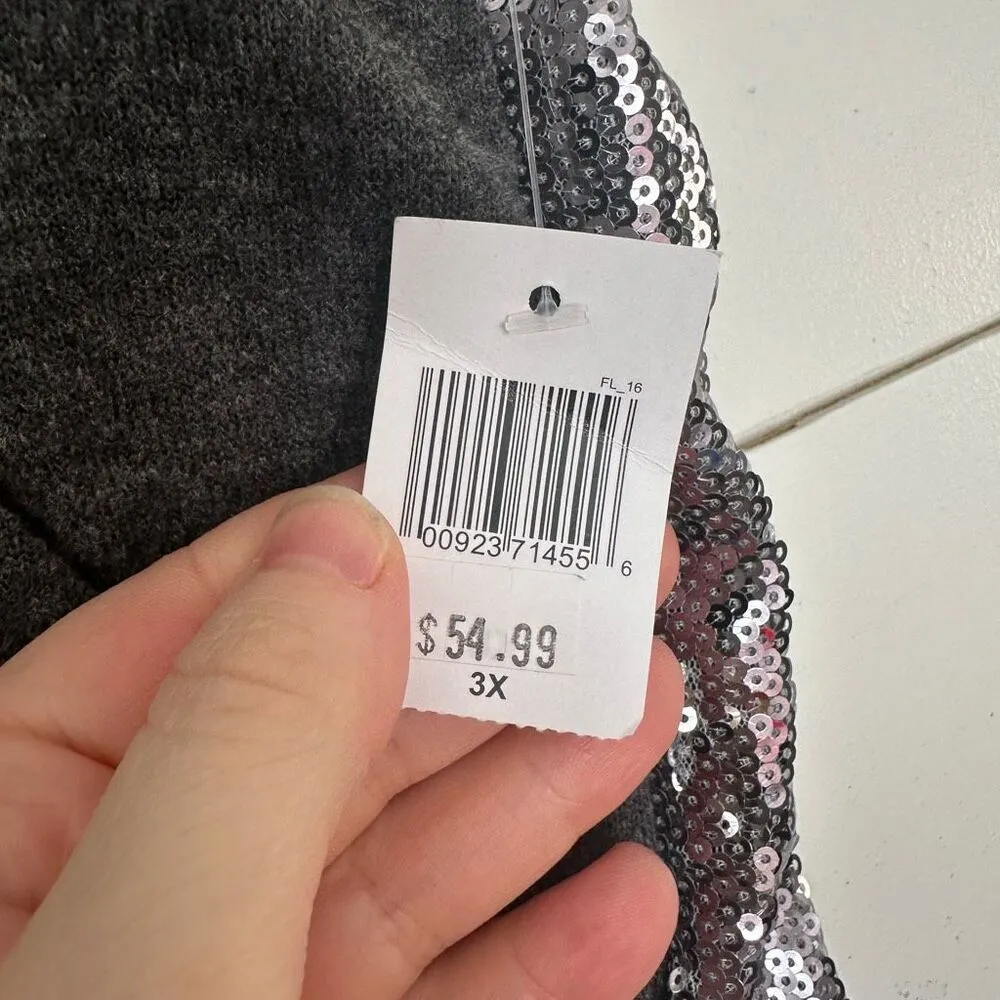 Disney Women’s 3X Gray Sequin Jogger Pants NWT - Image 2