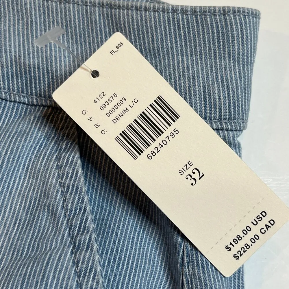 Anthropologie FIDELITY Denim Katie High Classic Flare Jeans Summer Stripe SZ 32 - Image 6