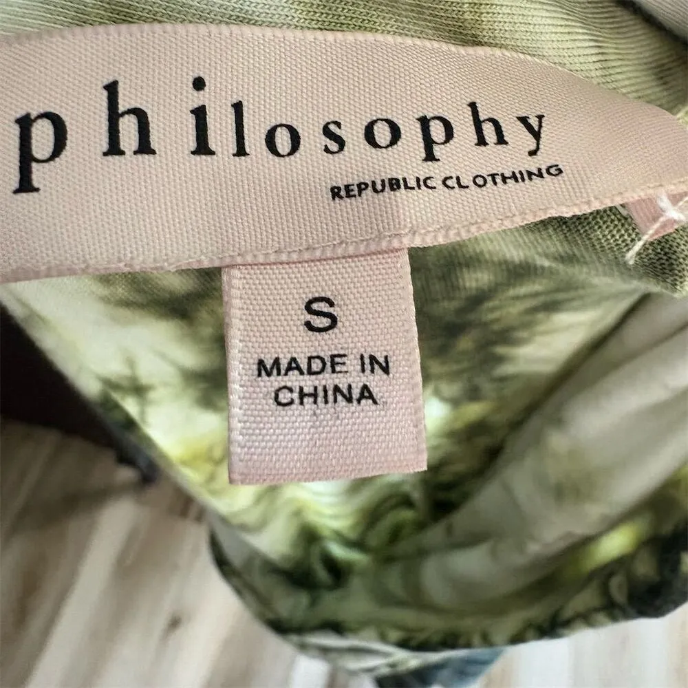 Philosophy Green Tie Dye Strapless Jersey Knit Maxi Dress Size S Summer Casual - Image 5