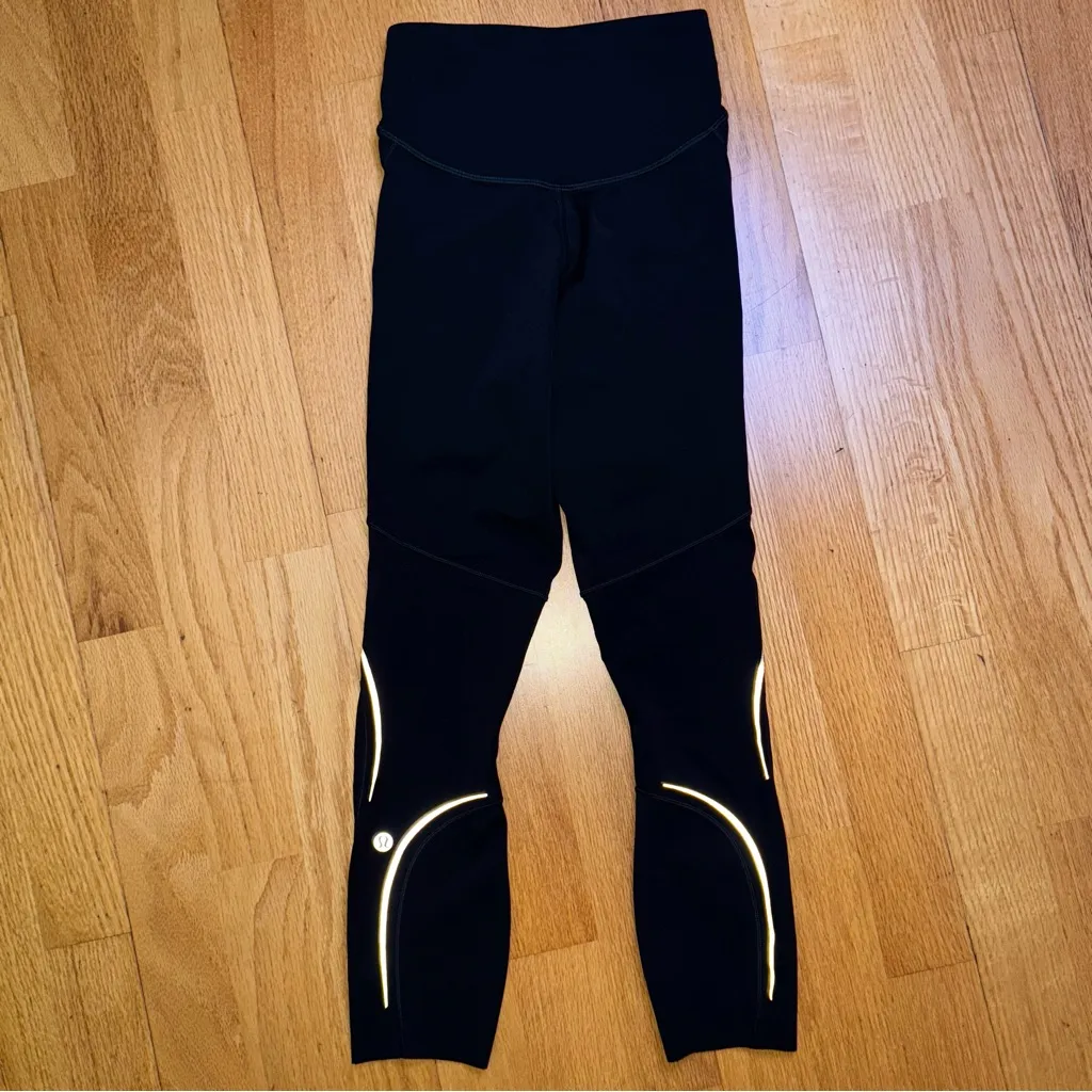Lululemon Base Pace High-Rise Reflective Crop 23" Black Size 0 W6CDDS GUC - Image 11