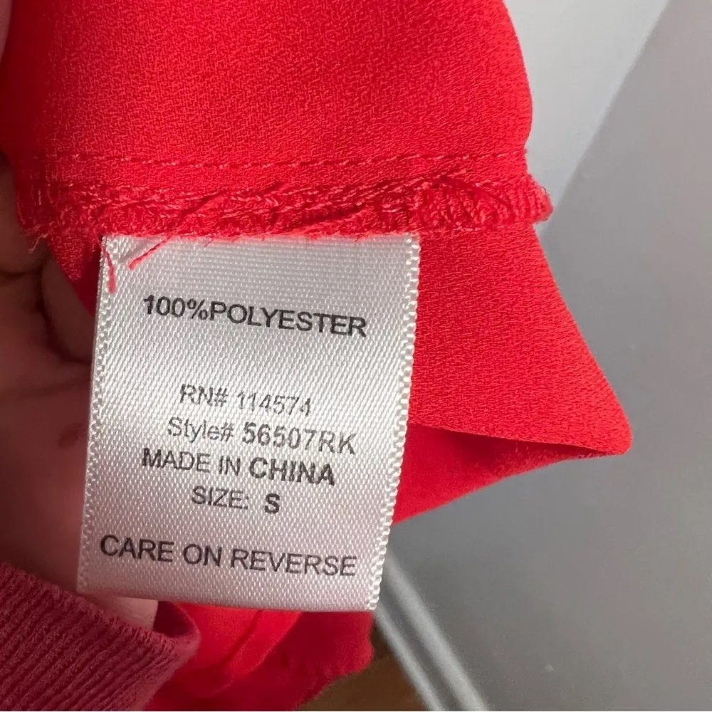 Pleione Sleeveless Split Neck Blouse Red - Image 14