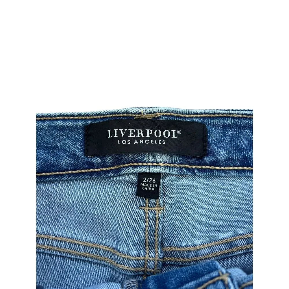 Liverpool Los Angeles Blue Kristy High-Rise Shorts Rolled Hem NWT Size‎ 2/26 - Image 3