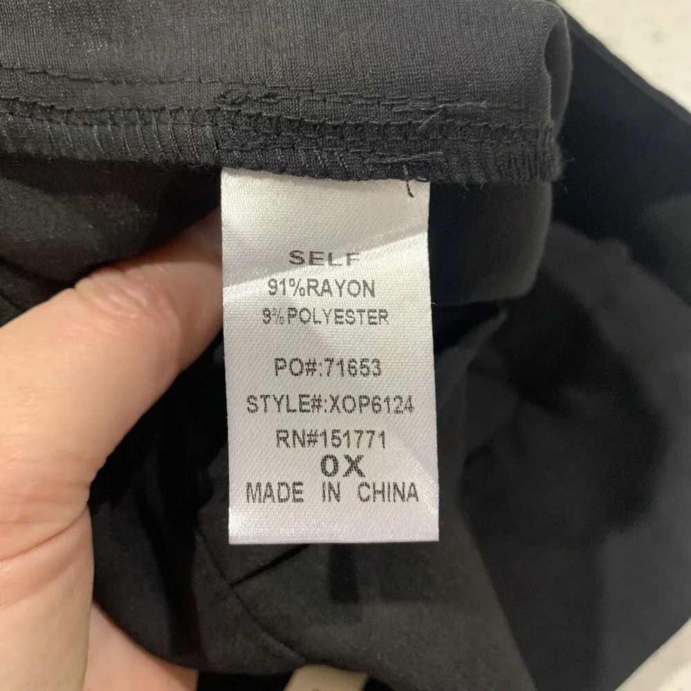 Gilli Size 0X Shorts High Rise Pleated Waist Tie Black Dress Pockets Women’s NEW - Image 8