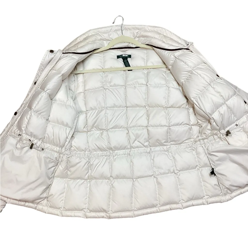 Lauren Ralph Lauren down puffer jacket. Off white. Size Large - Image 3