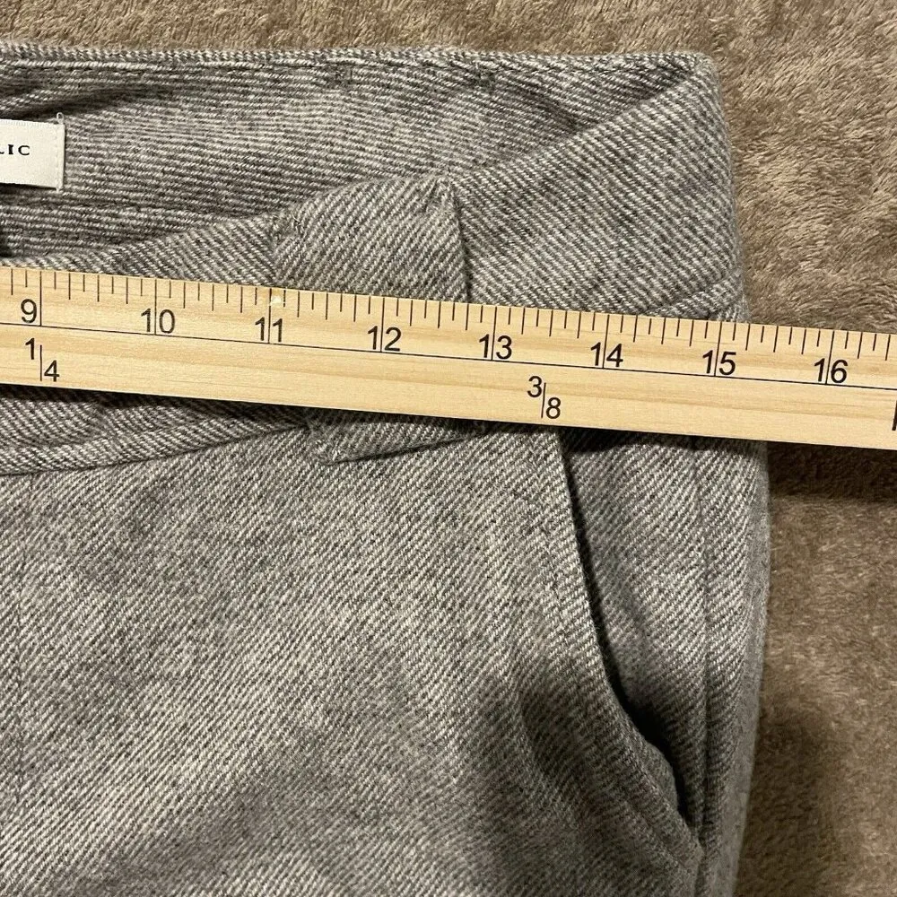 Banana Republic Wool Work Dress Pants Womens Sz 2 Gray Pockets High Rise Cuffed - Image 9