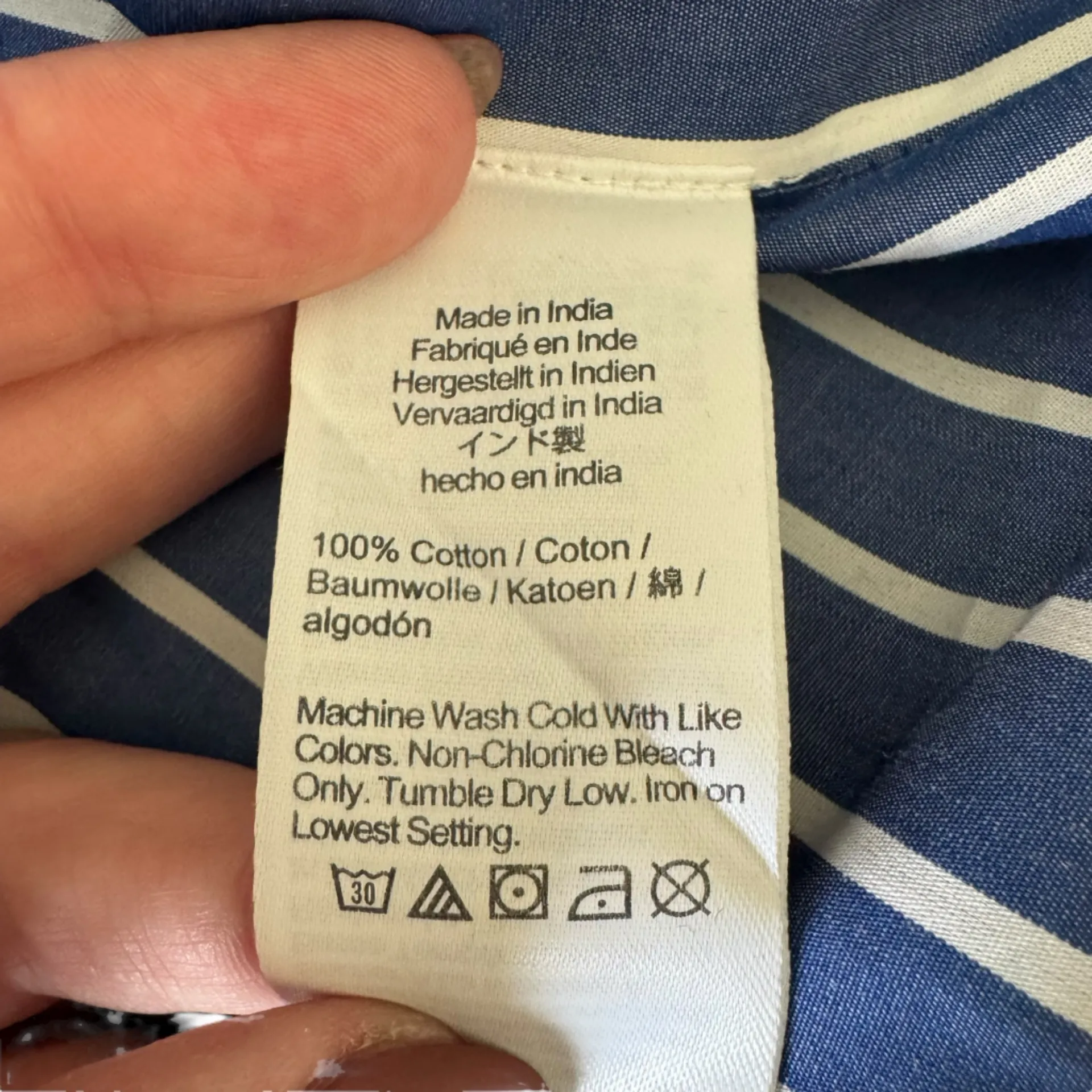 J. Crew - Blue White Striped Boatneck Popover Blouse Top Sz M - Image 10