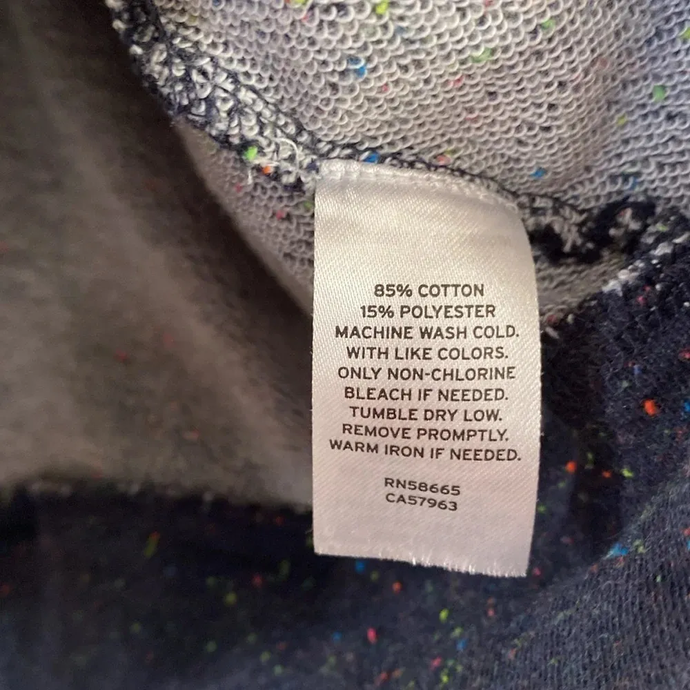 Zella Navy‎ Highlighter Neon Confetti Splatter Sweatshirt Size Large Athleisure - Image 5