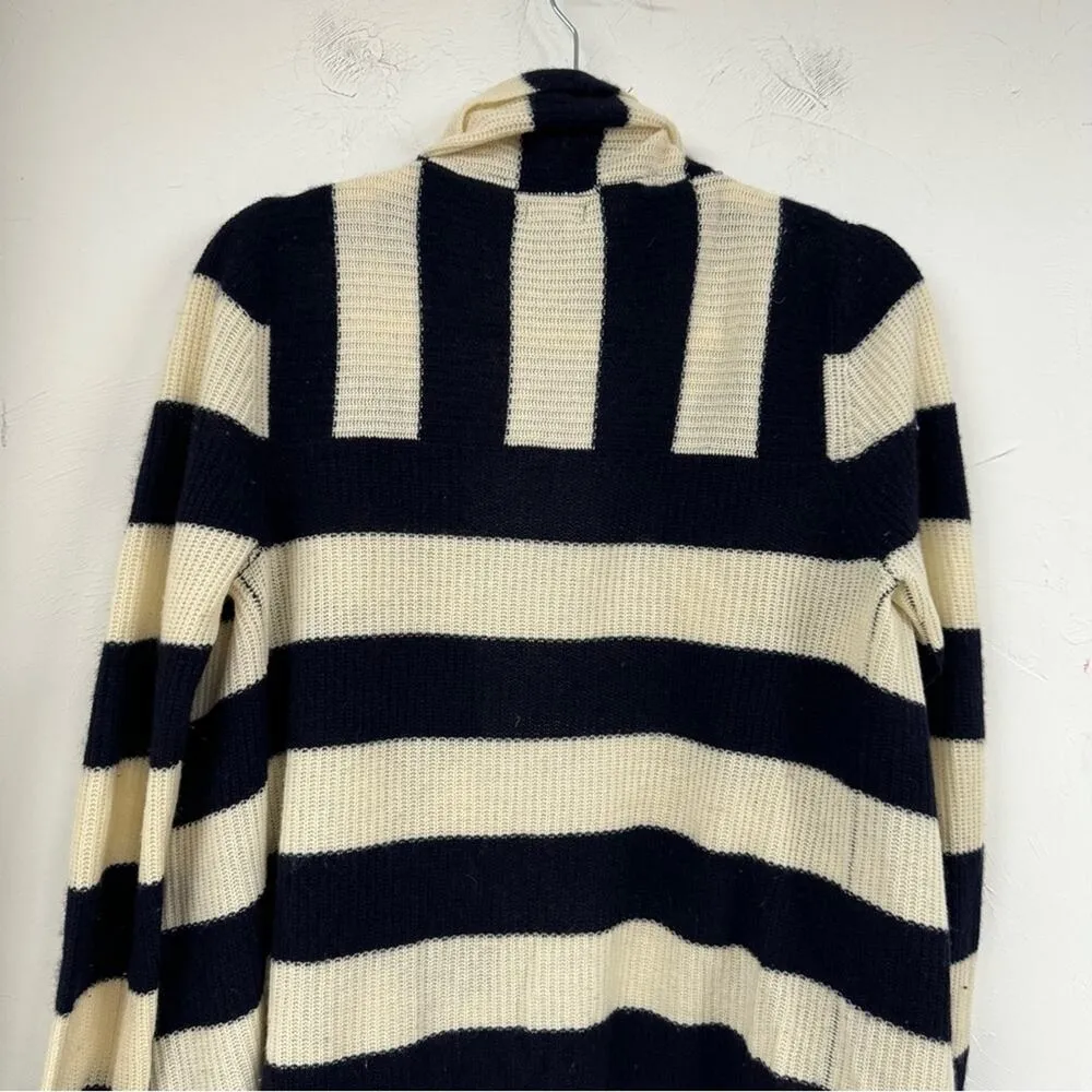 Splendid Cream & Black Cashmere Open Front Cardigan Sweater Womens M Chunky Cozy - Image 9