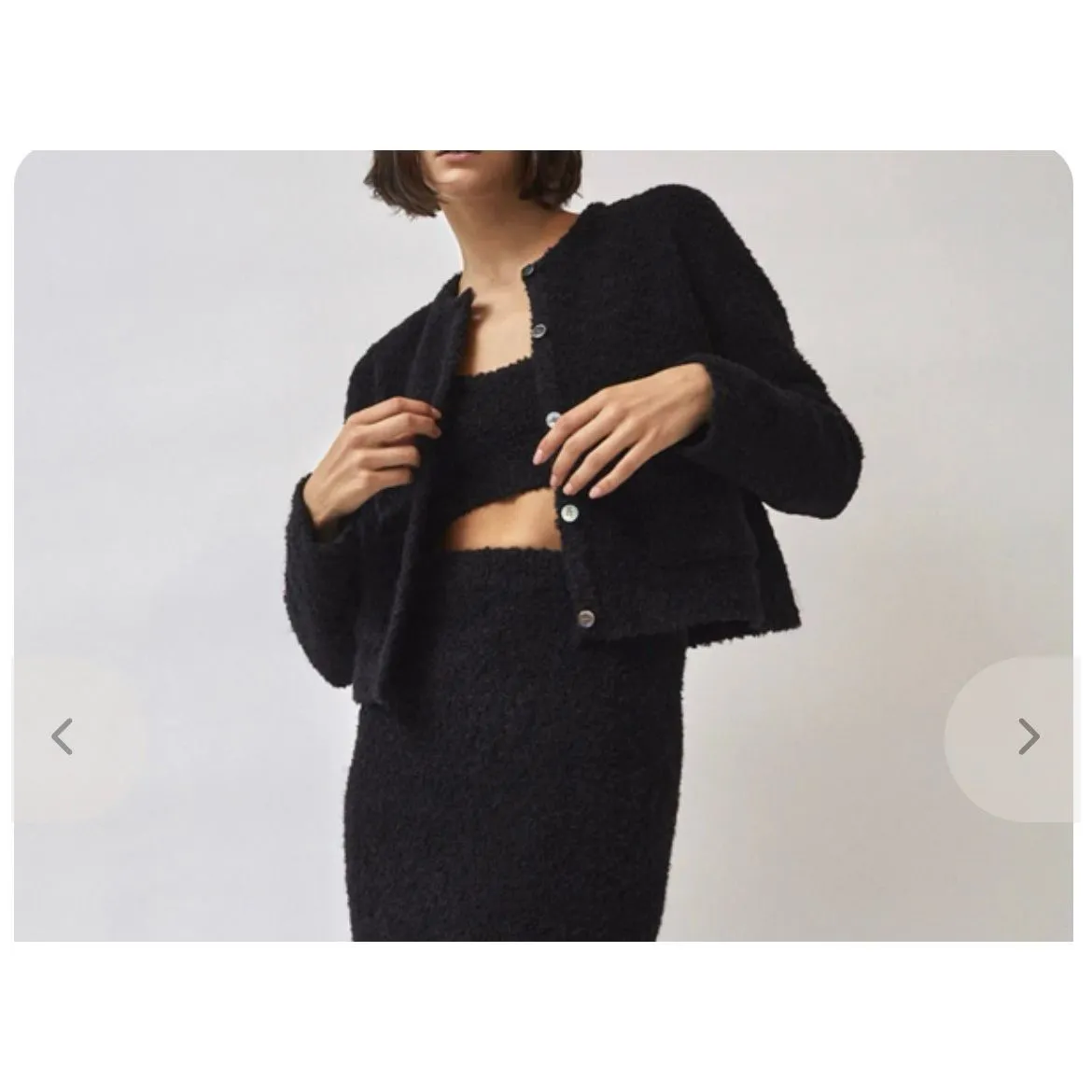 NWT Mijeong Park Black Bouclé Cardigan Jacket S Korean Designer Wool Blend - Image 2