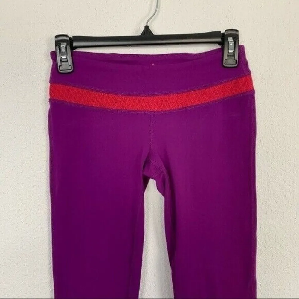 Prana Purple Cropped Leggings Purple Yoga Stretch Lounge Pants Small - Image 2
