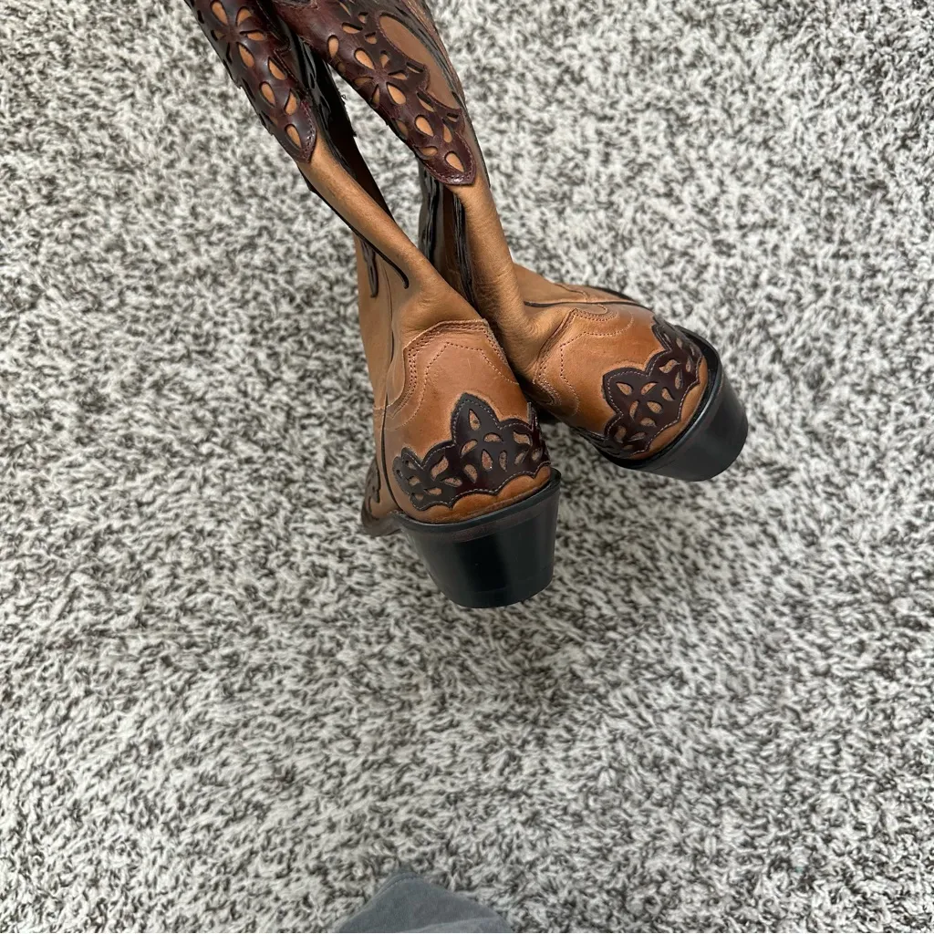 Old West perforated cowgirl boots - Image 6
