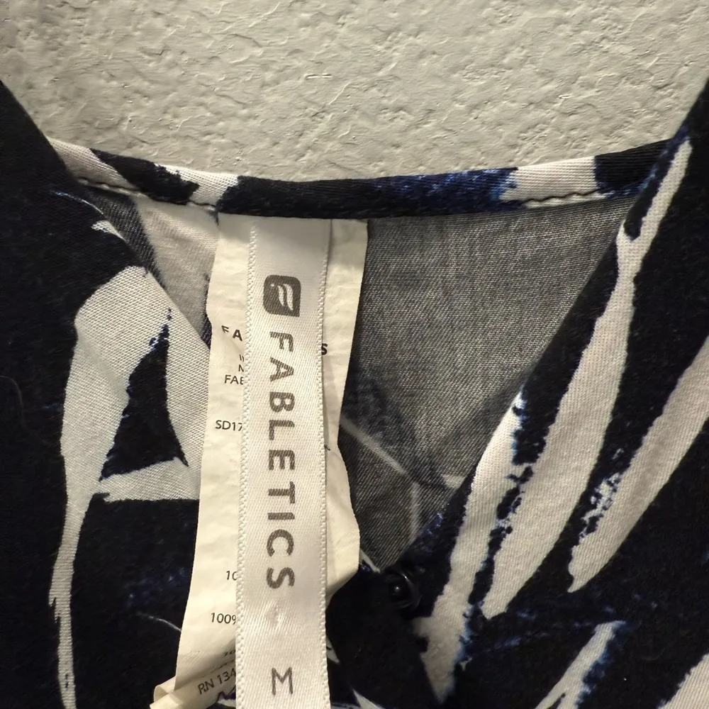 Fabletics Black and White Abstract Floral Jumpsuit - Image 3