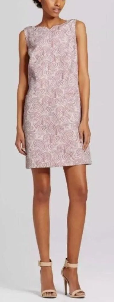 Victoria Beckham for Target Blush Floral Jacquard Shift Dress Size Extra Large Pink - Image 1