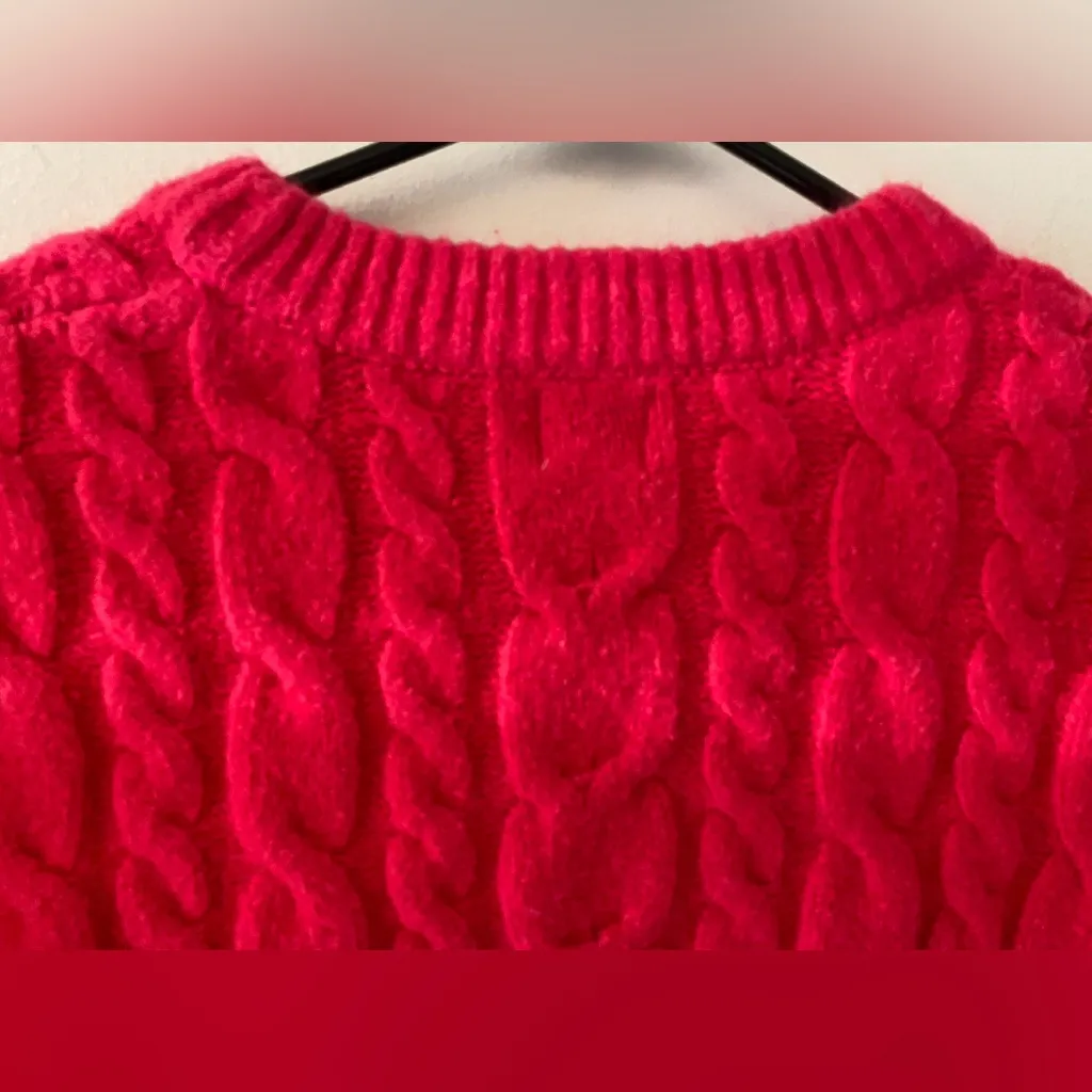 A New Day Hot Pink Barbie Crewneck Sweater Women's Sz Small Red - Image 7