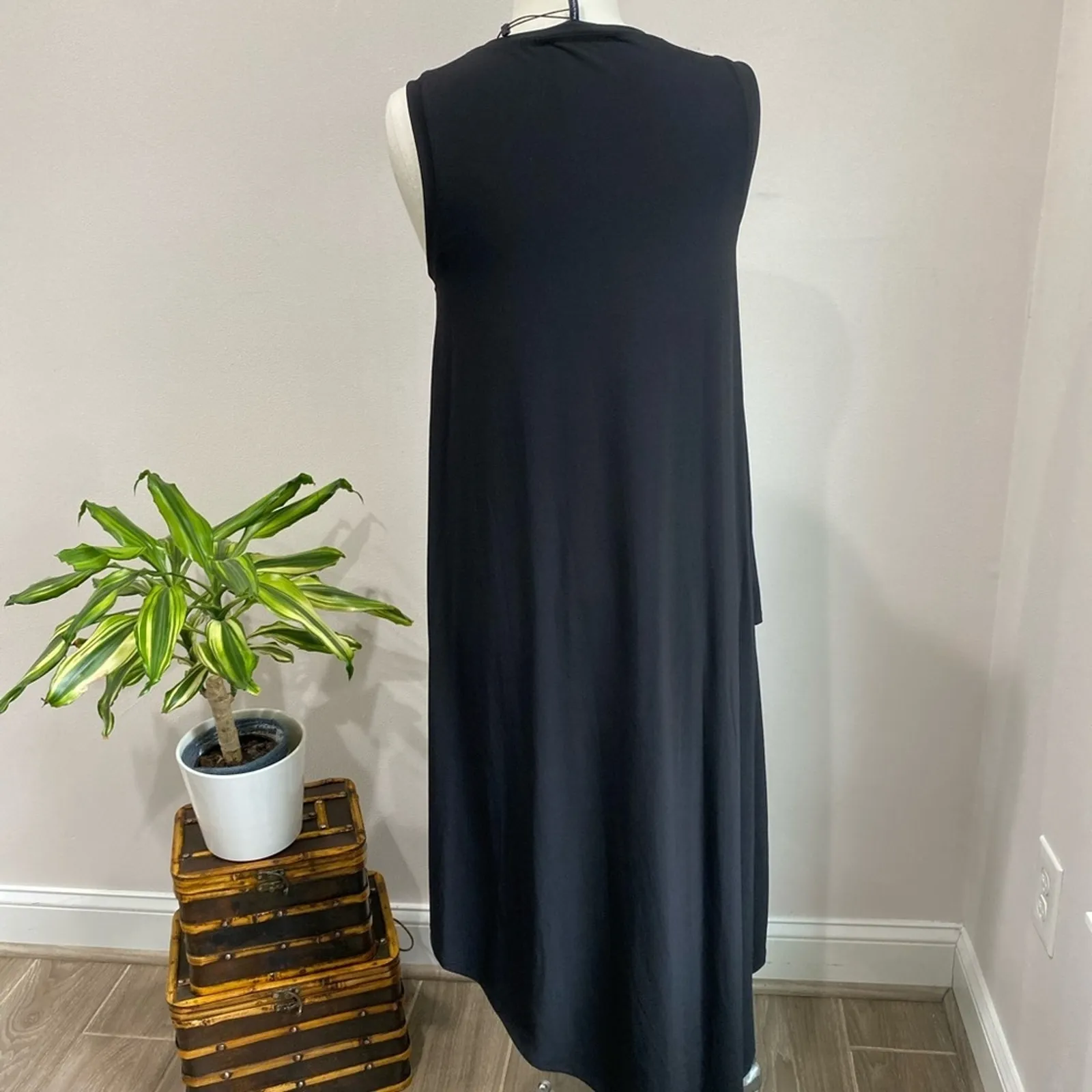 BCBGMAXAZRIA High Low Knit Tank Dress Sz M NWT Black Asymmetrical Hem Chic - Image 7