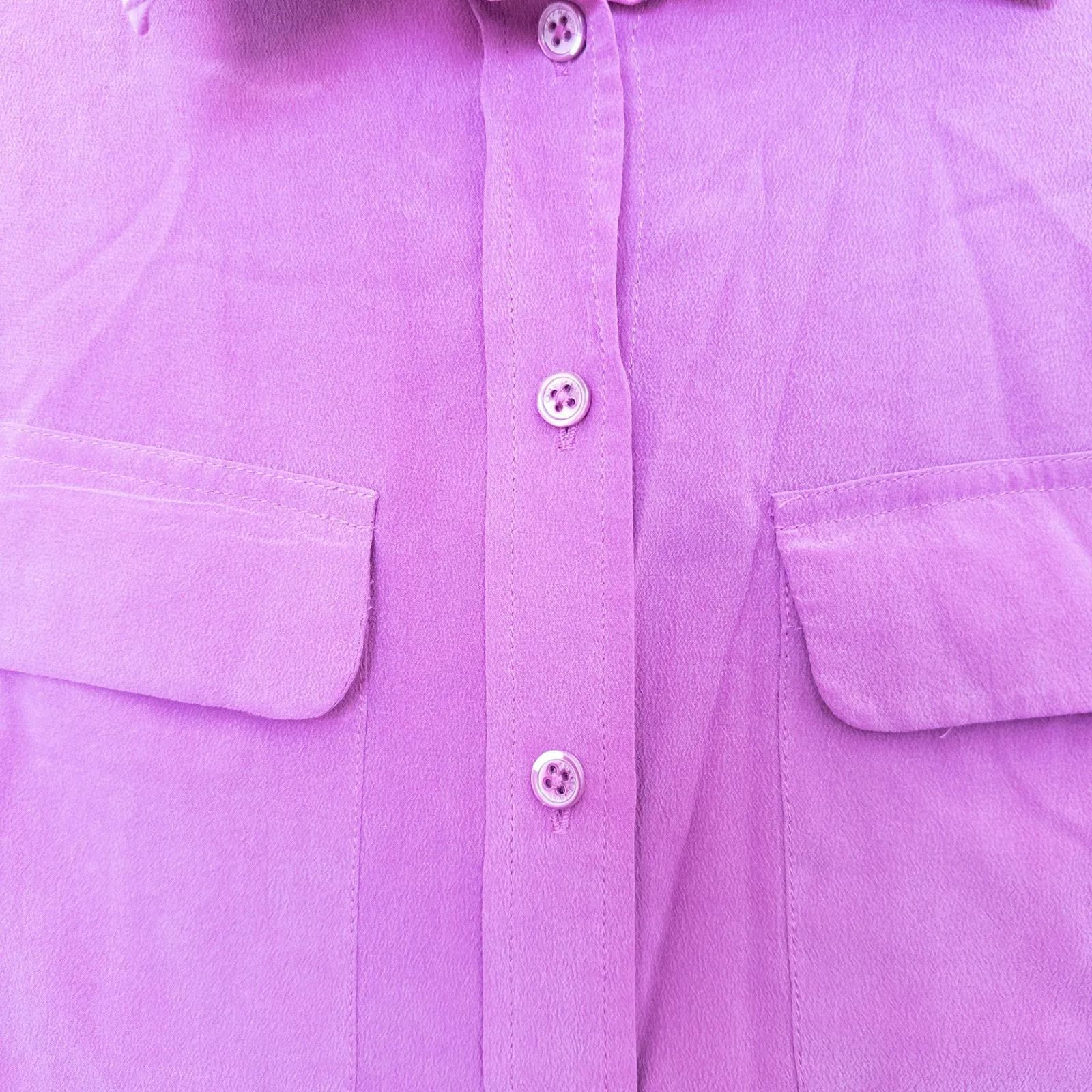 Equipment Femme Silk Shirt Size S Pink Button Down Blouse Office Chic Quiet Luxe - Image 5