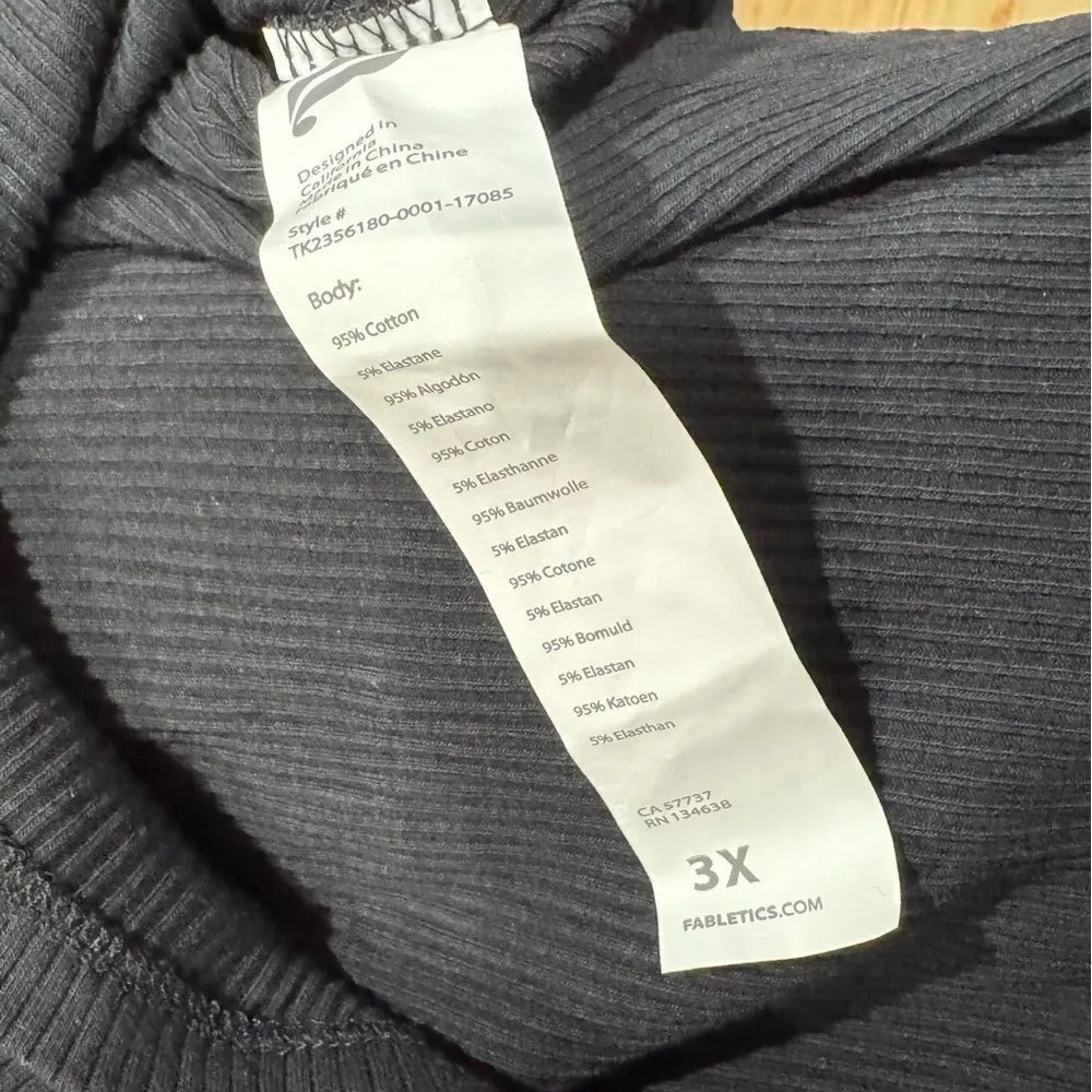 NEW Fabletics High Neck Ribbed Tank Top Black Women’s 3XL - Image 4