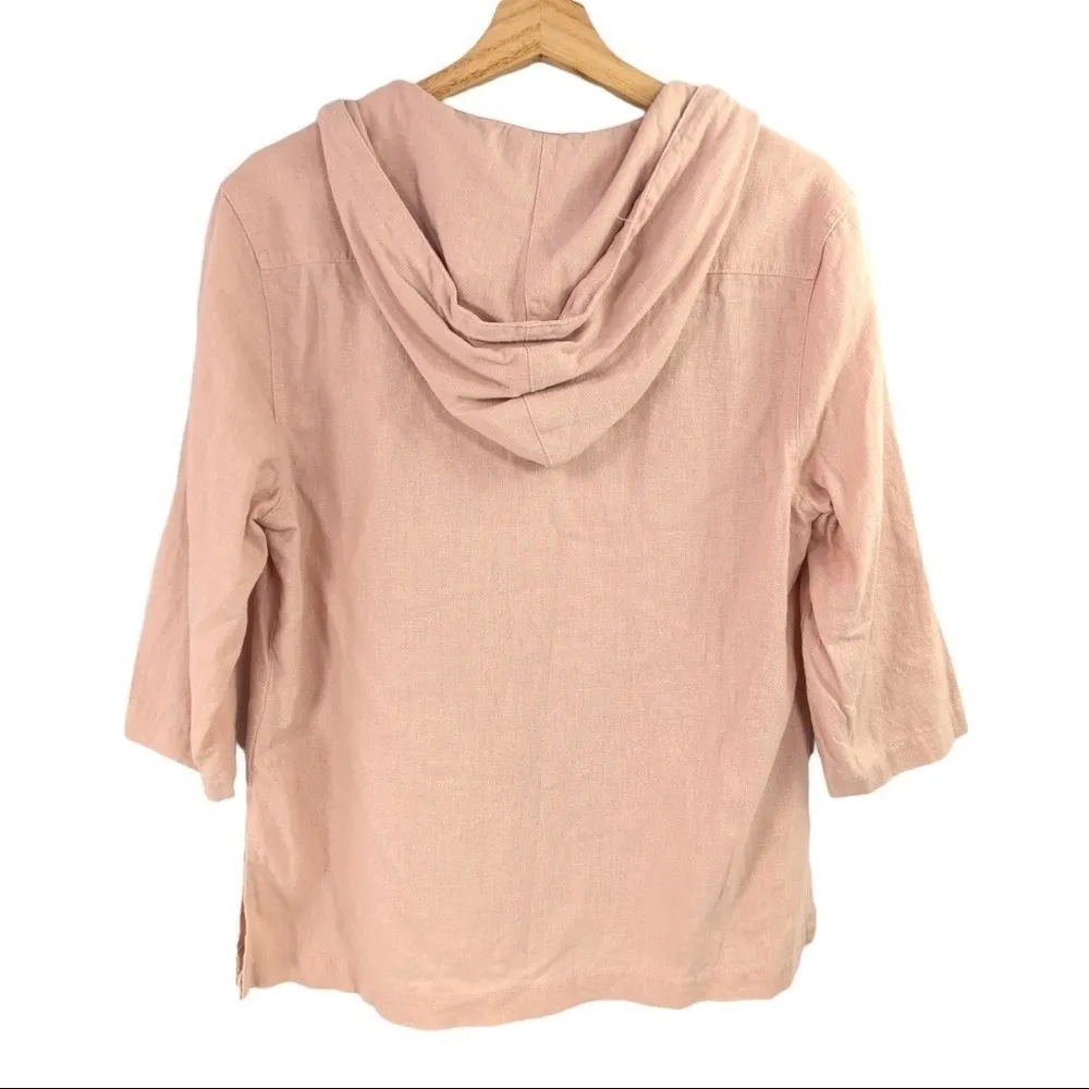 Charlie Paige - Pink Linen Pullover Hoodie - Medium - Image 3
