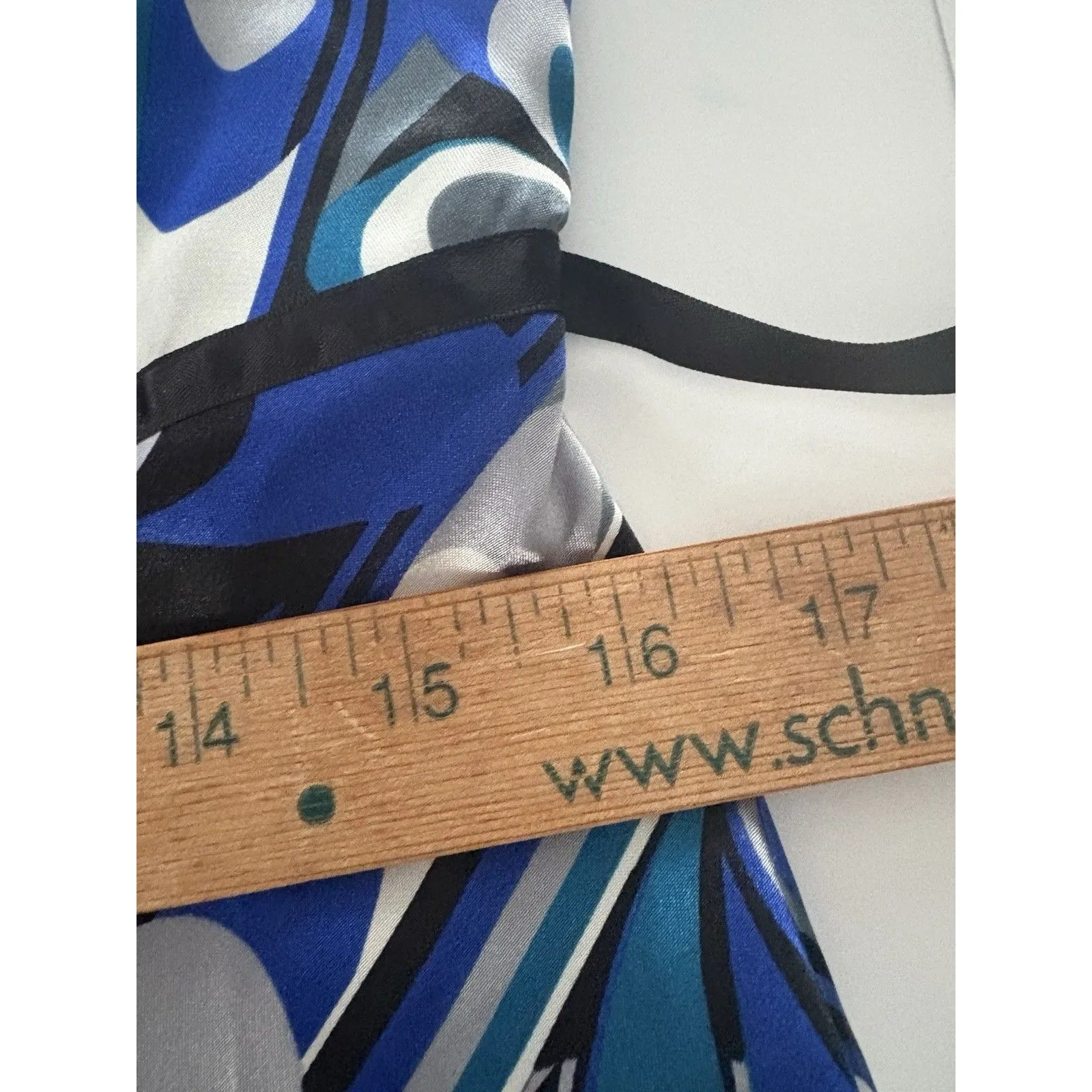 Vintage B Wear Y2K Satin Cami Babydoll Tank Top Fairy L Blue Black Swirl Empire Size L - Image 12