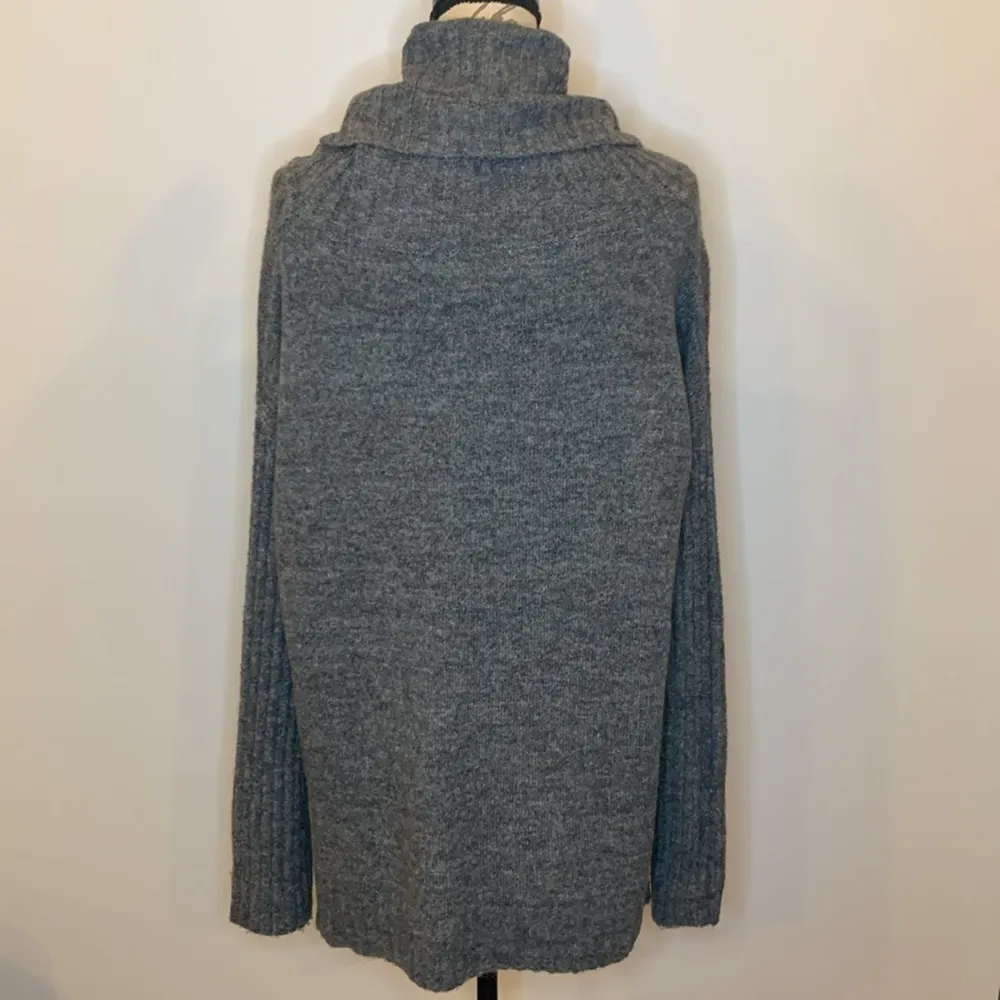ee:some oversized cowl funnel neck sweater marled gray M/L Size undefined - Image 2