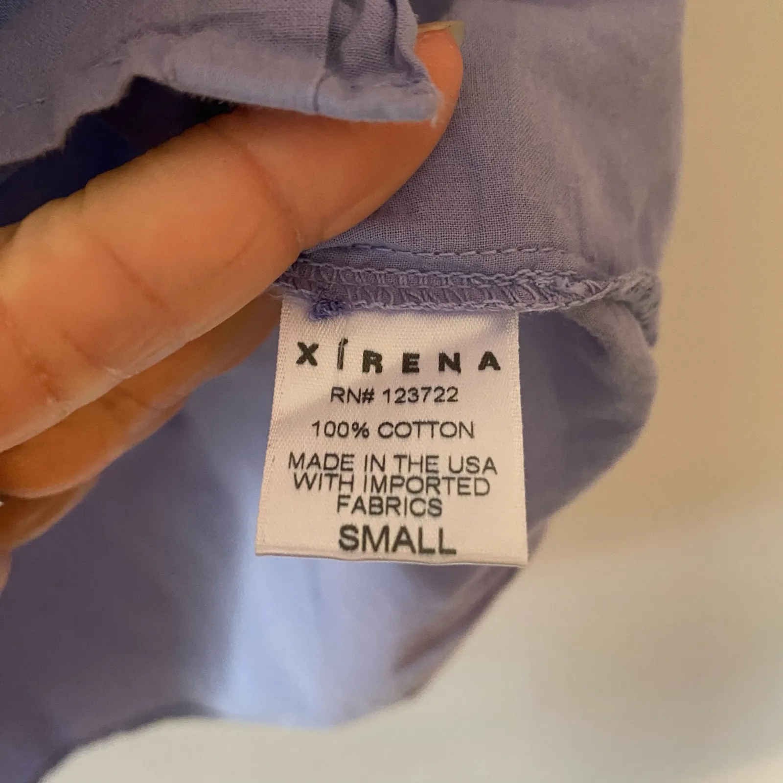 Xirena Blue Purple Channing Shirt Button Down Blouse Cotton Women's size Small - Image 10