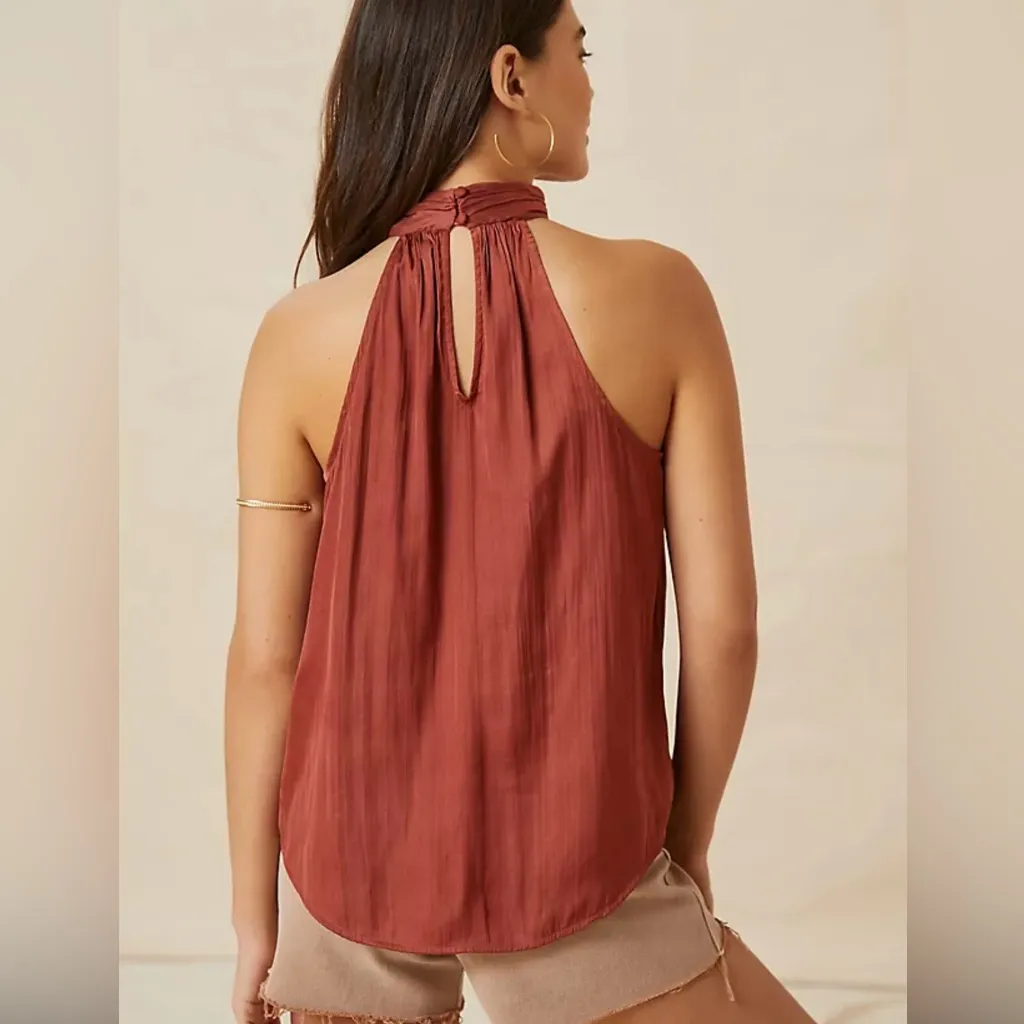 Anthropologie Elegant Rust/copper Halter Top - Image 2