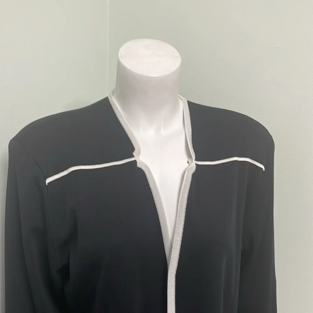 Misook Black Cardigan Open Front Sweater‎ size large - Image 2