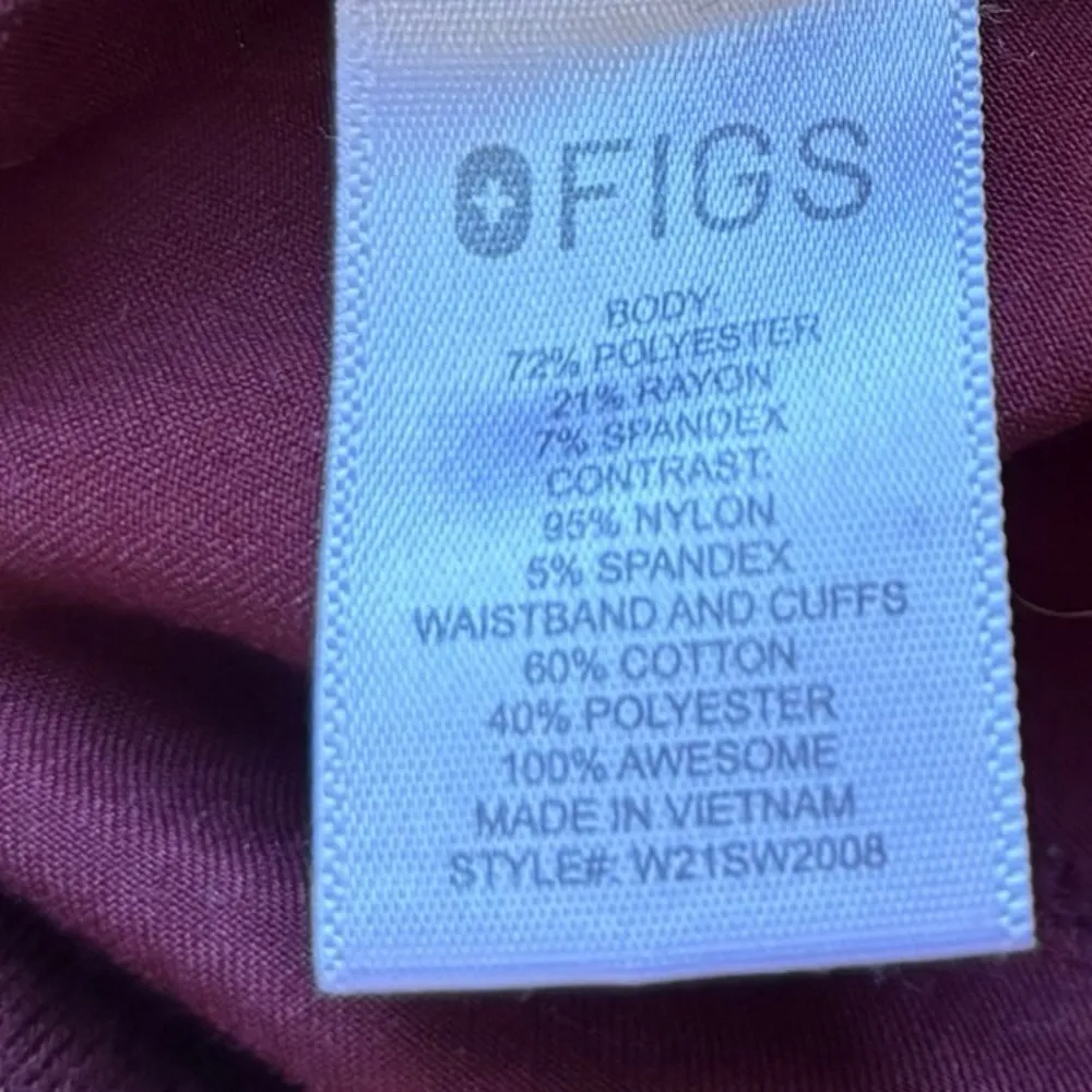 FIGS Joggers Scrub Pants In Burgundy Womens Size XS - Image 8