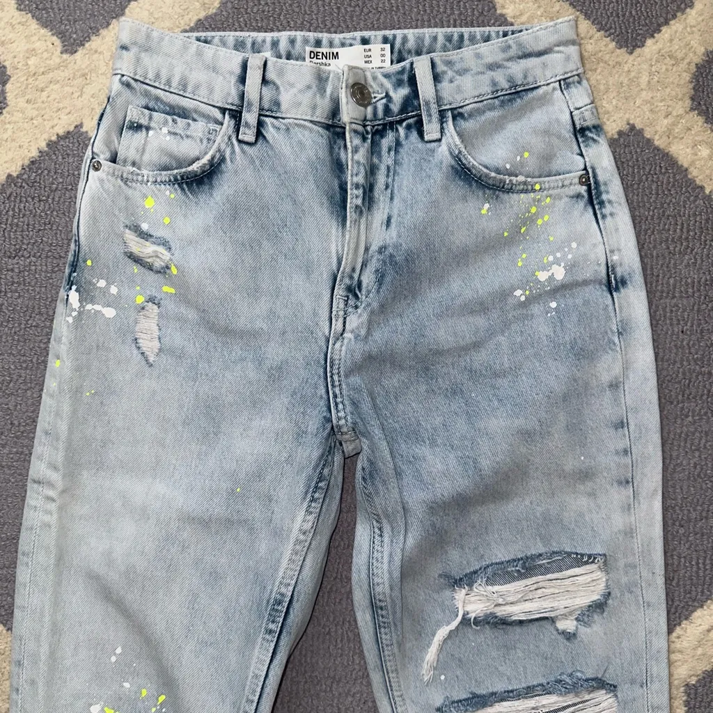 Bershka Distressed Mom Jeans - Image 2