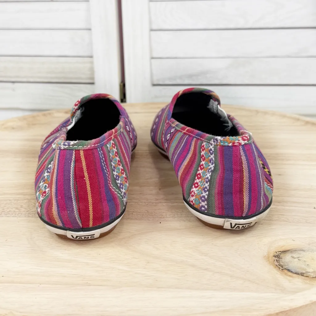 Vans Serape Southwestern Stripe Dri Lex Canvas Slip On Loafers 7 - Image 6