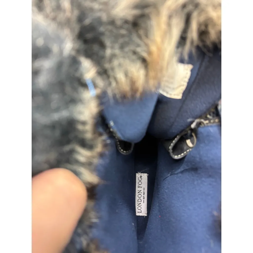 Women's London Fog Winter & Rain Boots Size 11 Navy with Faux Fur - Image 8