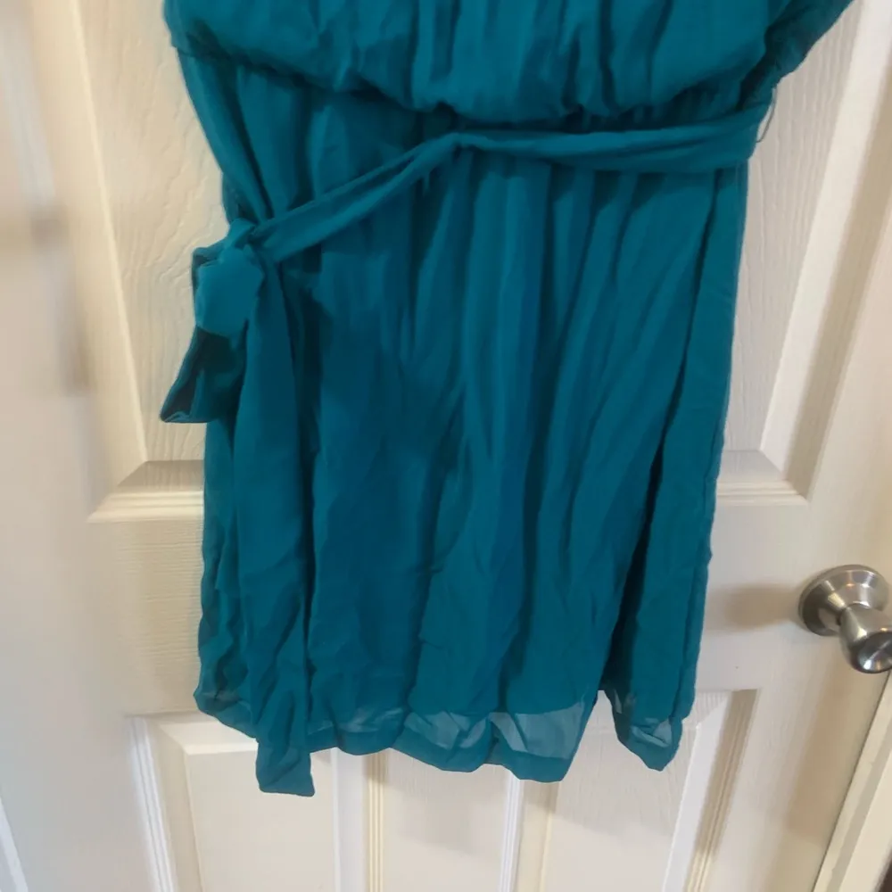 Blue/Teal Scoop Neck Short Sleeve Dress size 2 - Image 6