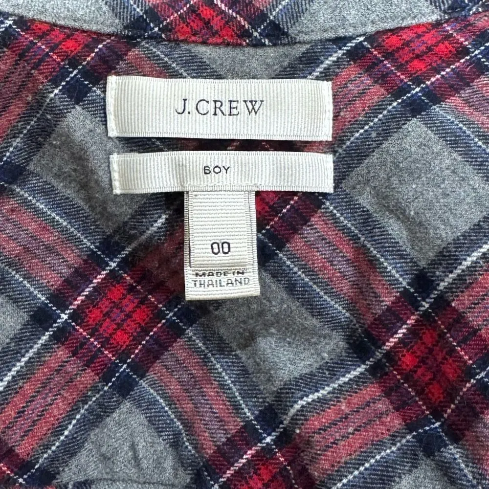 J. Crew Boy Plaid Button Down Shirt Women’s 00 - Image 3