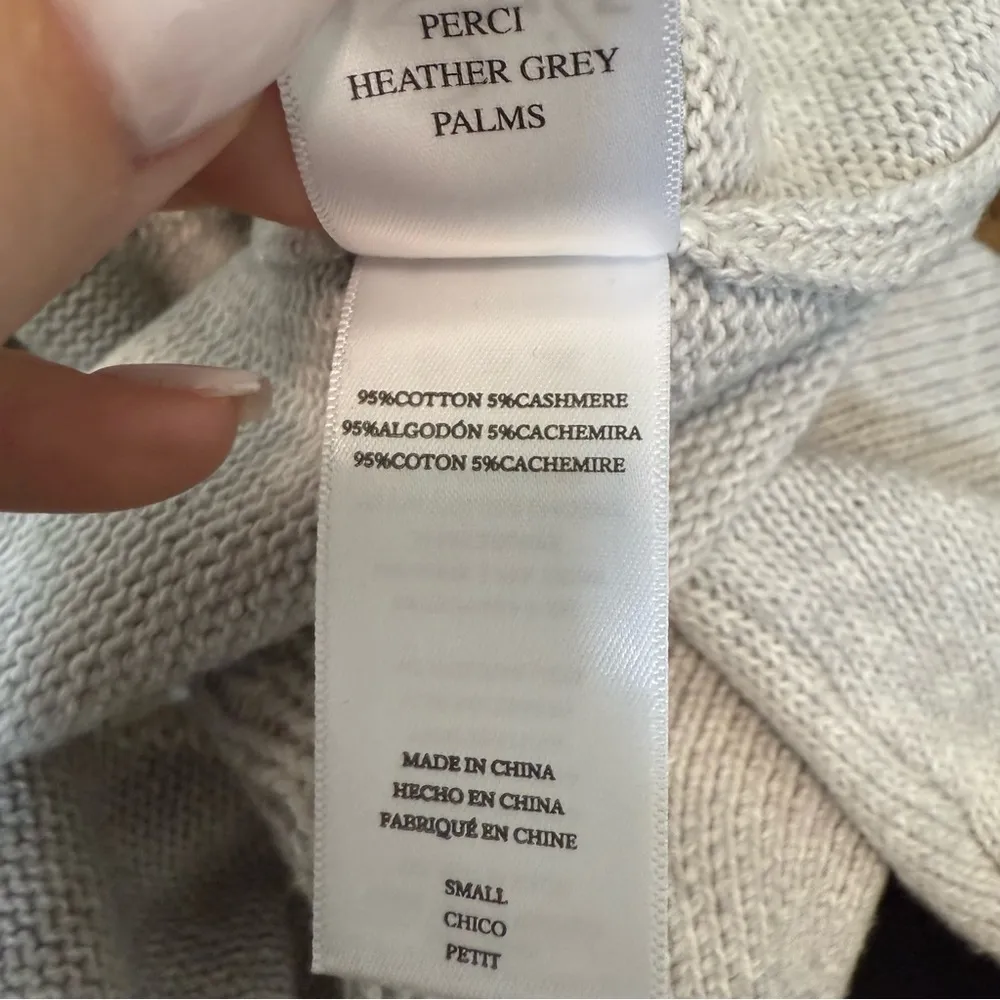 Rails Gray and White Crew Neck Sweater with Palm Tree Design - Image 5