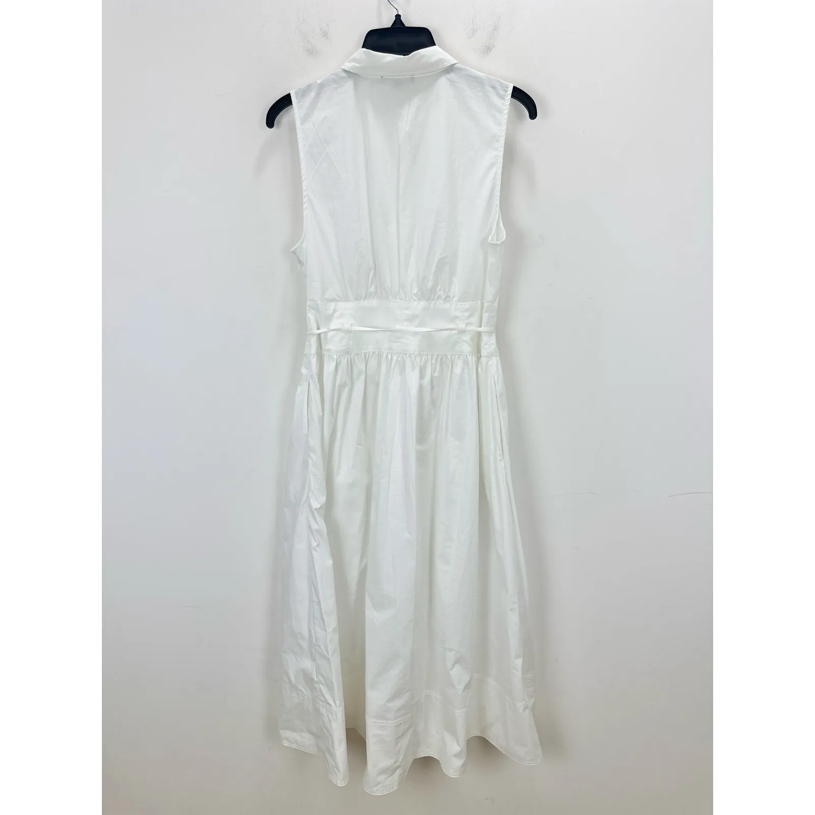 J.Crew Fitted Waist Shirtdress Cotton Poplin Midi A Line Classic White US 10 NWT - Image 14