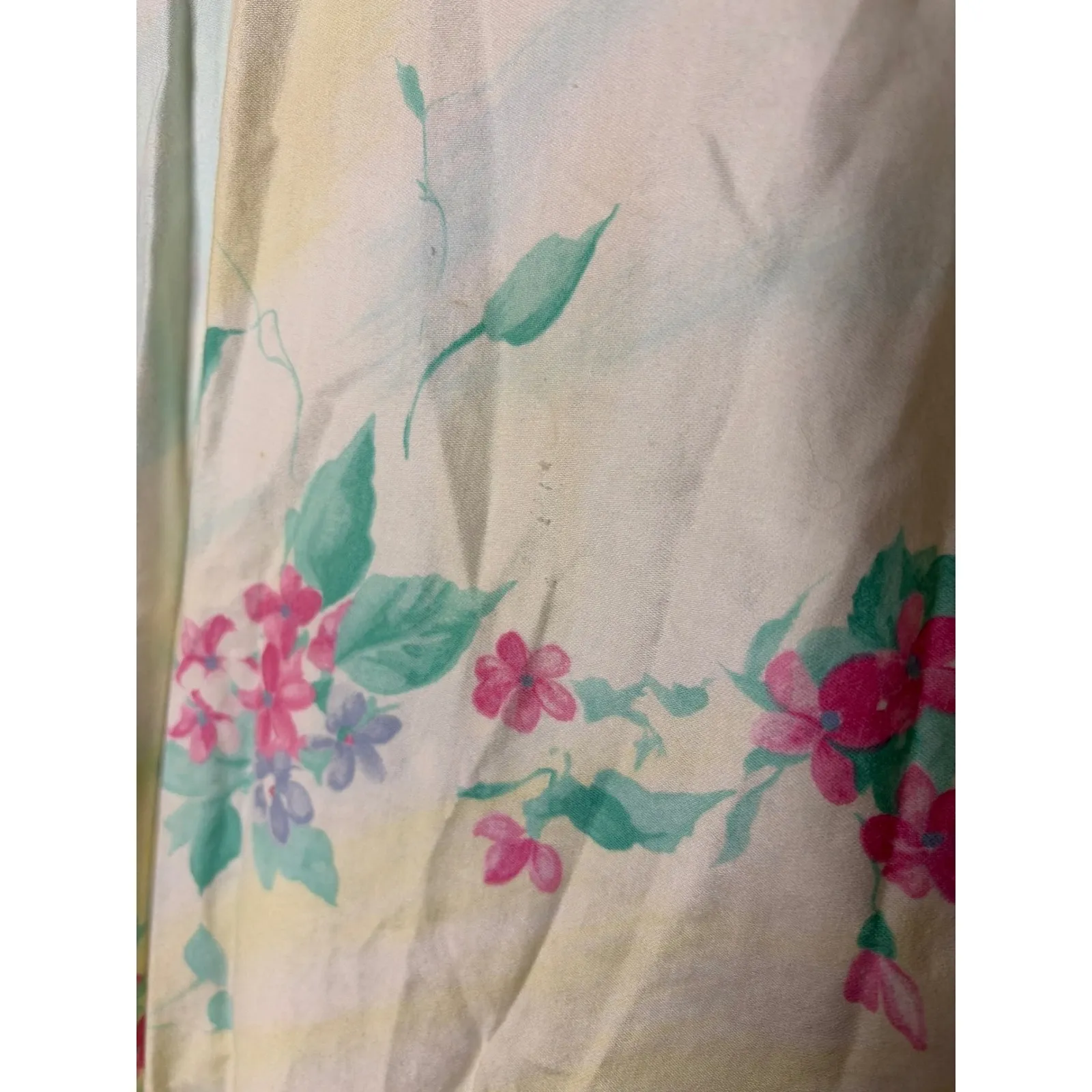 Vintage Christian Dior Lounge Wear Floral Robe M Pastel Full Length - Image 5