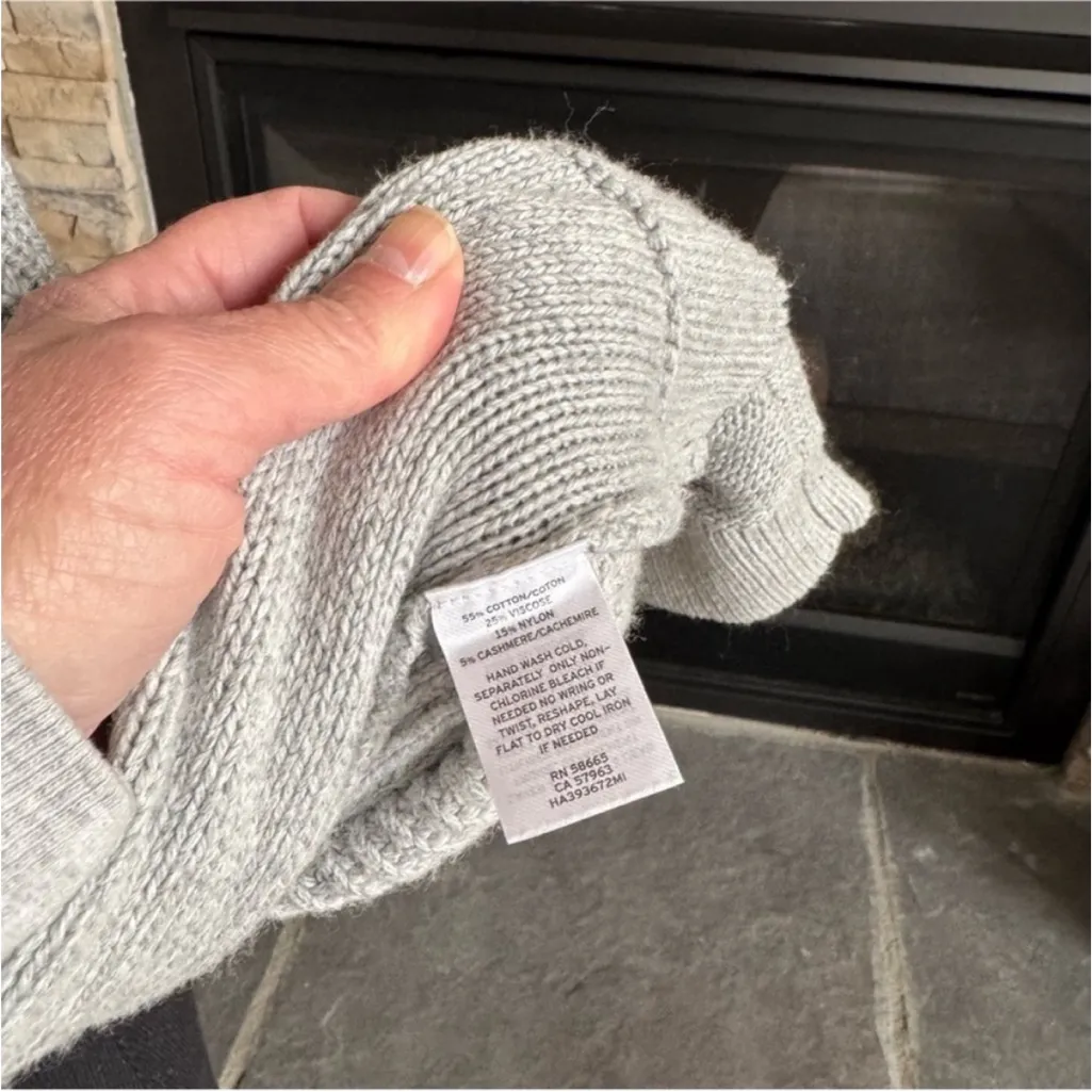 Halogen Heather Gray Cable Knit Cardigan - Image 10