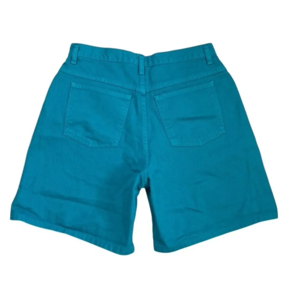 *Vtg NY Line Mom Shorts Womens Size L Turquoise Festival Streetwear Y2K 90's Blue Size L - Image 3