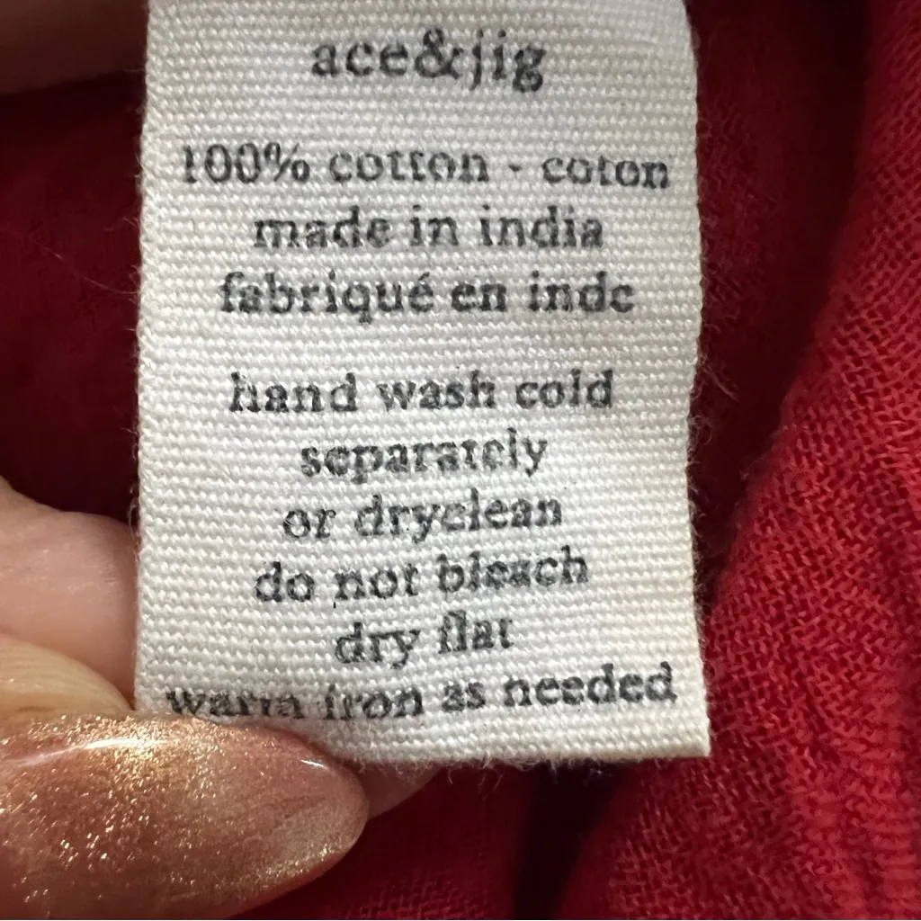 Ace & Jig Red Striped Cotton Pocket Dress Size Small - Image 6